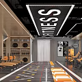 Fitness Gym Interior With Treadmills Exercise Mats Area Never Stop Wall And Modern Lighting Design