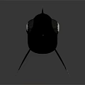 Black Fish Sculpture With Silver Accents Modern Decorative Art On Gray Background