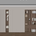 Elegant Modern Wooden Bookcase With Built In Lighting And Storage Compartments