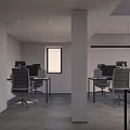 Modern Public Office Area Interior With Desks Ergonomic Chairs Large Windows And Storage Cabinets