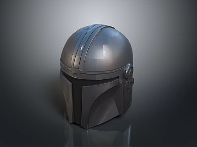 Tactical Sci Fi Helmet With Metallic Stripe Design And Sleek Surface Details 3d model