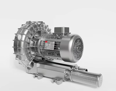 Industrial Metal Blower Equipment With Impeller Motor And Ventilation Holes 3d model