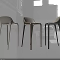 Sleek Modern Bar Stools In White Brown Black With Ergonomic Streamlined Design 3d model