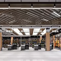 Modern Supermarket Interior With Spacious Layout Well Lit Shelves And General Merchandise