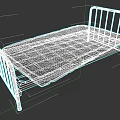 Sturdy Double Bed With Metal Frame And Durable Quilted Mattress For Bedroom