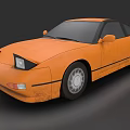 Orange Vintage Two Door Coupe With Rusty Body And Black Trim Silver Wheels