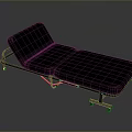 Black Adjustable Reclining Chair with Metal Frame and Rolling Wheels