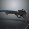 Modern Futuristic Pistol With Sleek Black Metallic Body And Ergonomic Grip Design