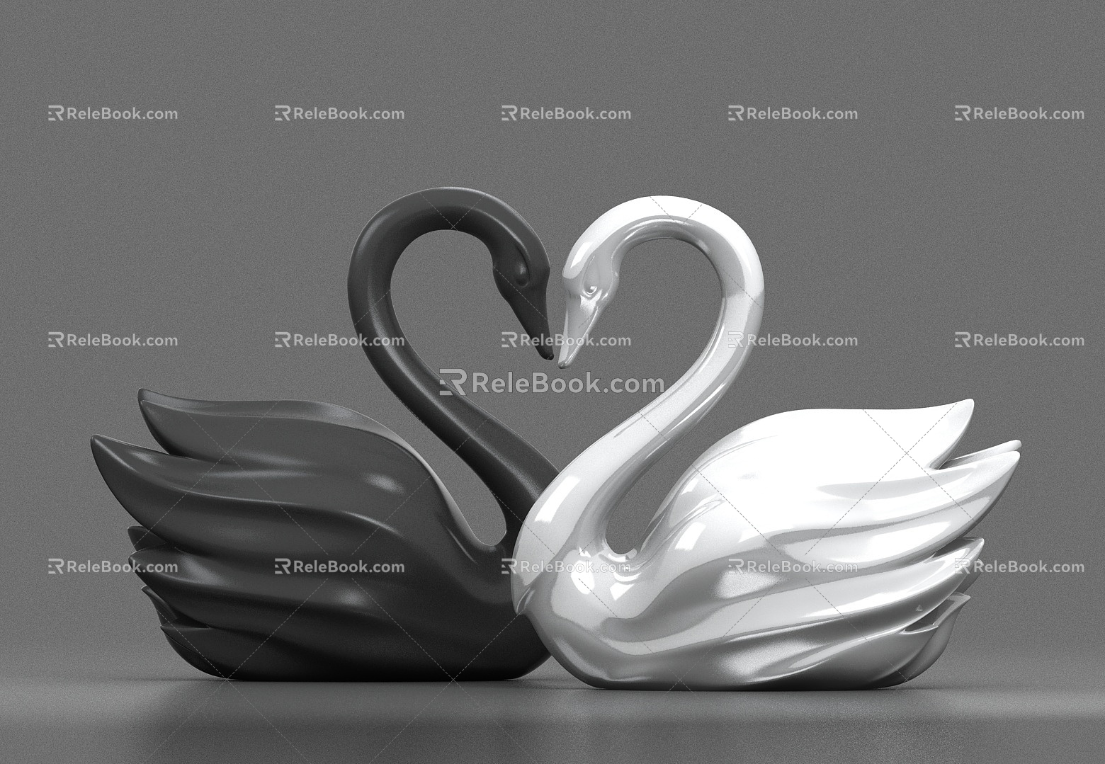 Wedding Bird Swan Swan Jewelry Black Swan White Swan Love Bird Pendant Jewelry 3d model