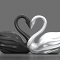 Wedding Bird Swan Swan Jewelry Black Swan White Swan Love Bird Pendant Jewelry 3d model