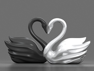 Wedding Bird Swan Jewelry Black Swan White Swan Love Bird Pendant Jewelry 3d model