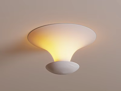 Modern Minimalist White Ceiling Light With Warm Yellow Glow For Home Interior 3d model