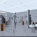 VICCO GIRL Clothing Store White Interior With Mannequins Clothing Racks And Plants