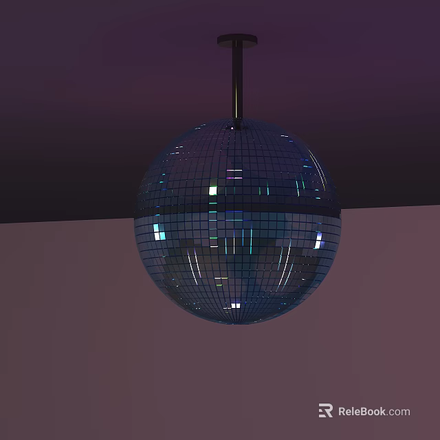 Shiny Mirror Ball Chandelier With Reflective Glass Tiles And Hanging Spherical Design 3d model 