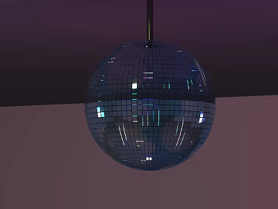 Shiny Mirror Ball Chandelier With Reflective Glass Tiles And Hanging Spherical Design 3d model