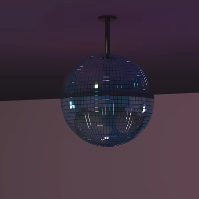 Shiny Mirror Ball Chandelier With Reflective Glass Tiles And Hanging Spherical Design 3d model