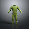 Green Crocodile Pattern Bodysuit With Long Sleeves And Full Length Design 3d model