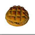 Golden Brown Grid Pattern Sweet Pastry With Flaky Crust Freshly Baked