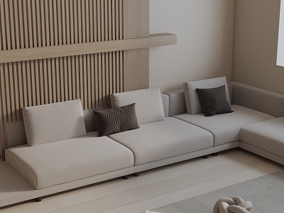 Modern three-seat sofa 3d model