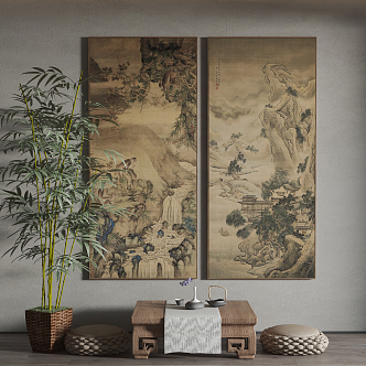 New Chinese Landscape Painting Hanging Painting Decorative Painting 3d model