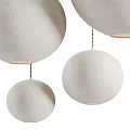 Contemporary White Textured Spherical Pendant Lights In Multiple Sizes For Modern Interior Design 3d model
