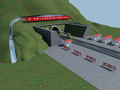 modern tunnel crossing 3d model