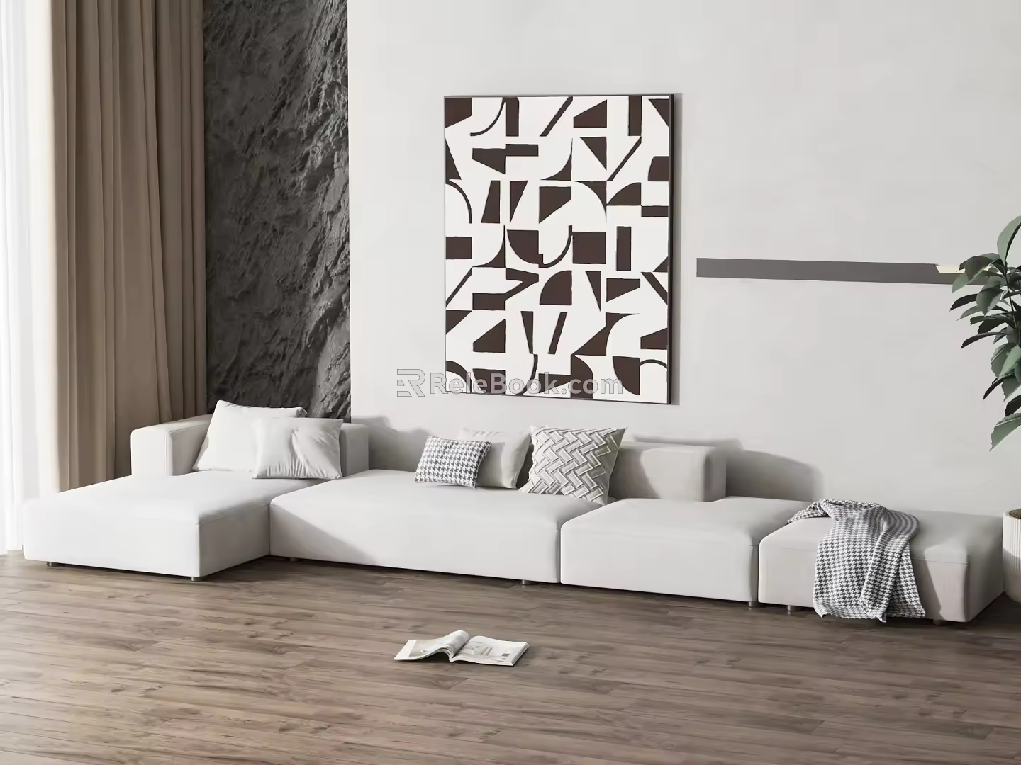 Modern corner sofa multiplayer sofa 3d model