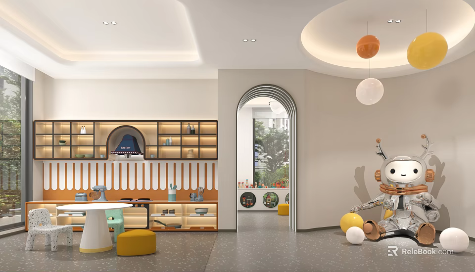 Kindergarten Interior With Playful Decor And Bright Space 3d model 