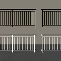 Black and White Metal Railings With Vertical Bars And Horizontal Rails