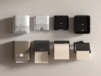 Wall Mounted Household Items Tissue Holders Soap Dispensers In Various Colors For Bathroom Kitchen 3d model