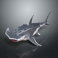 shark great white shark whale shark hammerhead shark tiger head shark man-eating shark blue shark coral red coral white coral 3d model