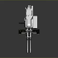 Military Heavy Duty Weapon With Twin Barrels Green Armor Mechanical Design And Yellow Sign