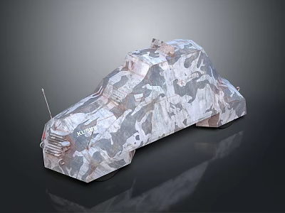 Detailed Camouflage Military Vehicle 3D Model With Antenna And Tactical Design 3d model