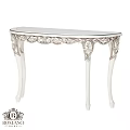 Elegant White Dining Table With Ornate Carved Legs And Decorative Details