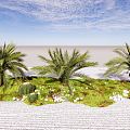 Modern cybals landscape plants 3d model