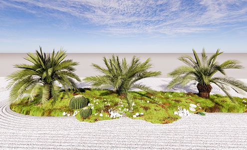 Modern cybals landscape plants 3d model