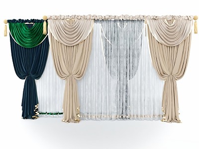 Modern curtains 3d model