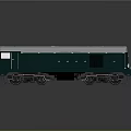 Dark Green Model Train Carriage With White Roof And Detailed Wheels