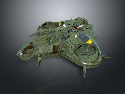 Futuristic Green Armored Mechanical Vehicle With Detailed Sci Fi Structure 3d model