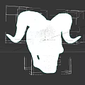 Game Movie Character Design Featuring White Skull With Large Curved Ram Horns