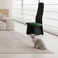 Cat Cat Pet Cat Cat Casual Chair Simple Cream Style 3d model