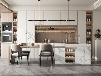 Modern Restaurant Kitchen Bar 3d model