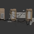 Complex Industrial Mechanical Equipment Featuring Metal Structures Pipes Enclosures And Cables