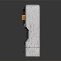 Futuristic Sci-Fi Hatch Panel Structure With White Orange Geometric Lines And Control Buttons