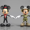 Mickey Mouse Character Figurines In Tuxedo Top Hat And Adventure Outfit With Boots