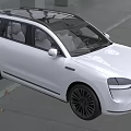 White Electric SUV With Modern Design Sleek Lines LED Headlights And Black Rims