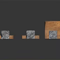 Various Types of Natural Wood Planks and Stone Blocks Material Samples