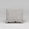 Light Gray Linen Throw Pillow with Simple Design for Home Decoration 3d model
