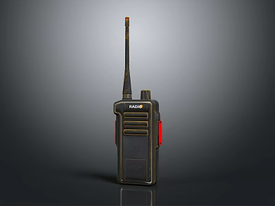 Kirisun Walkie Talkie with Antenna Black Body and Red Button Communication Tool 3d model