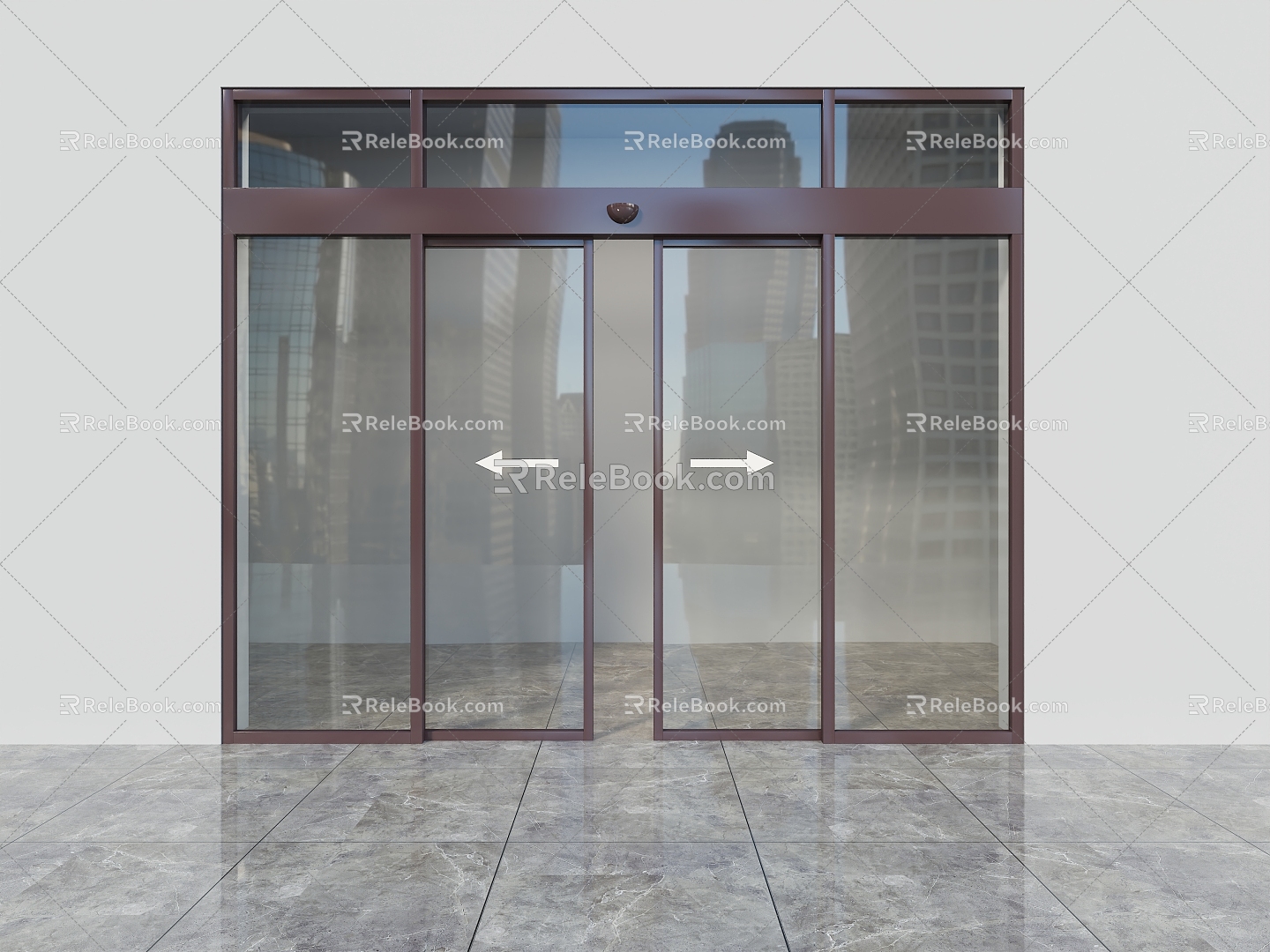 Electric door effect drawing profile door effect drawing 3d model